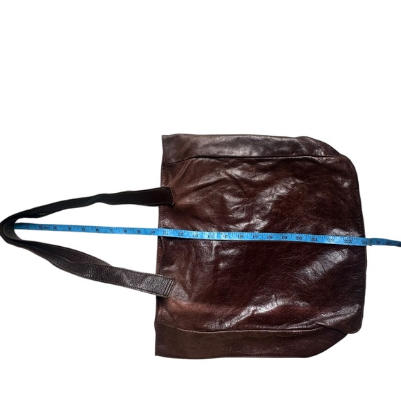 Ellington Dark Brown Leather Tote Bag Boho Distressed - Picture 10 of 14